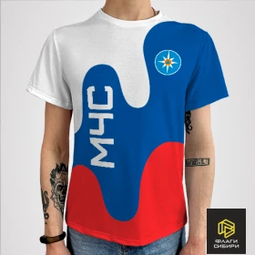 Футболка МЧС на триколоре (мужская)