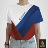 Футболка Россия - Я русская (белый-синий-красный) (женская)