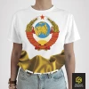 Футболка СССР - Герб (золотой шёлк) (женская)