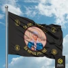 Флаг Святая Матрона (фон чёрный, с надписью)