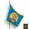 Знамя с ликом Николая Чудотворца (фон голубой) 90х135 см